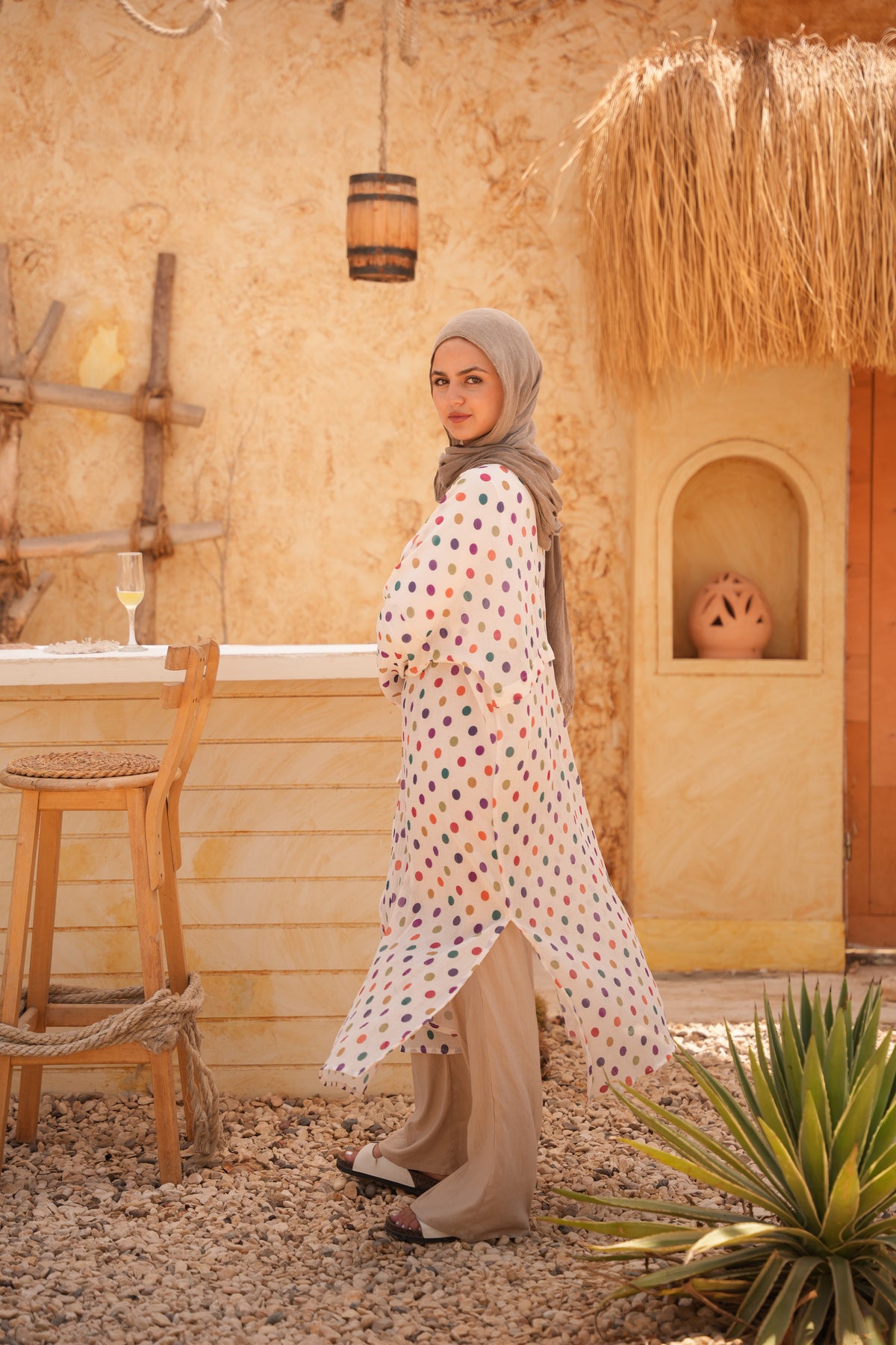 Naseem Polka-Dot Cardigan