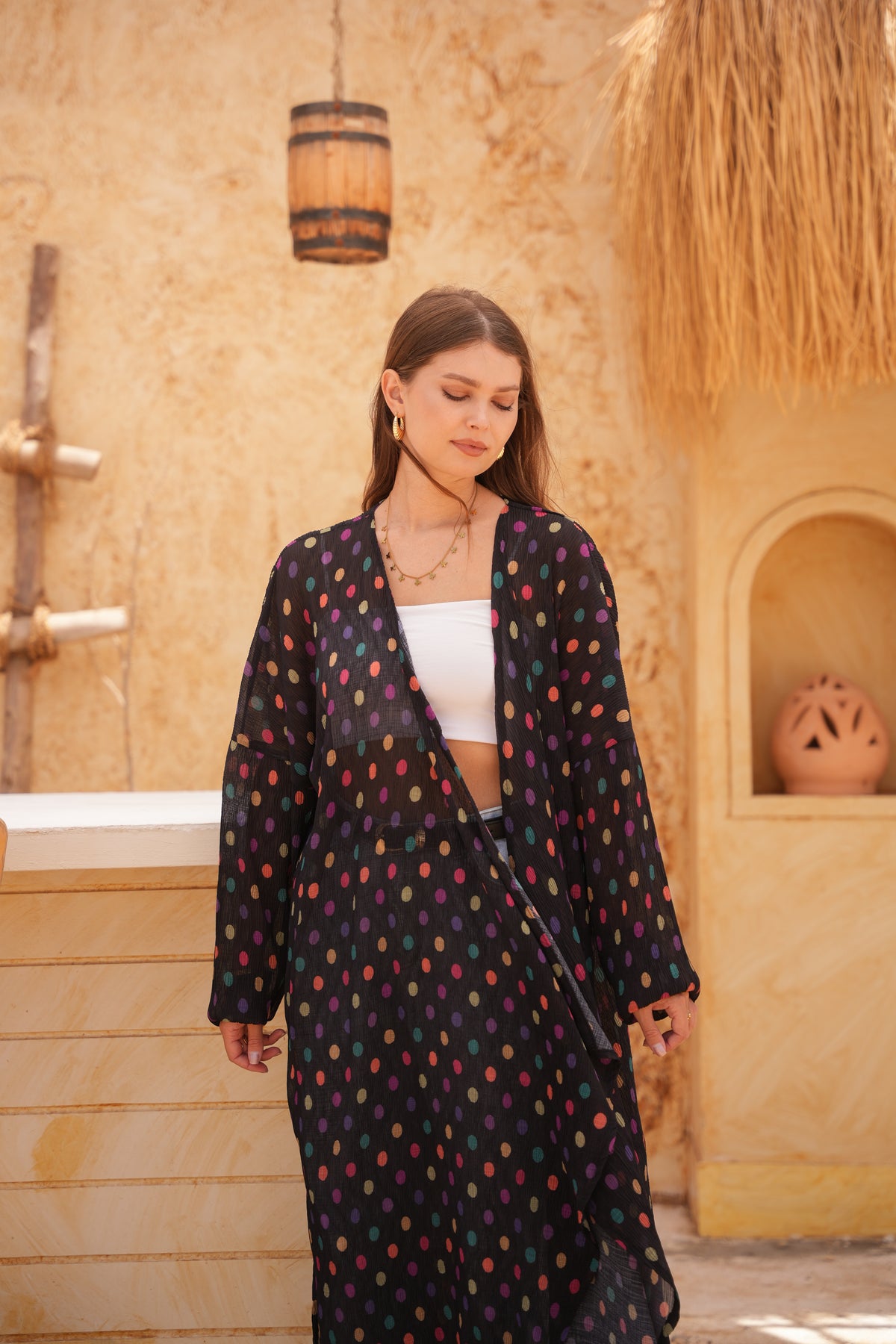 Naseem Polka-Dot Cardigan