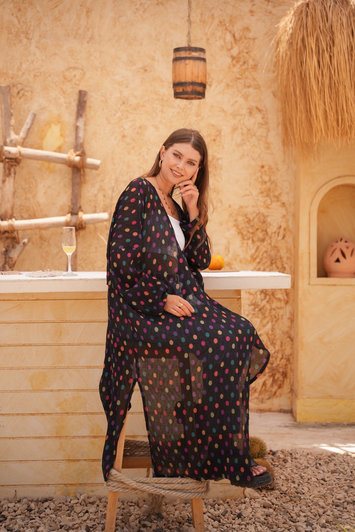 Naseem Polka-Dot Cardigan